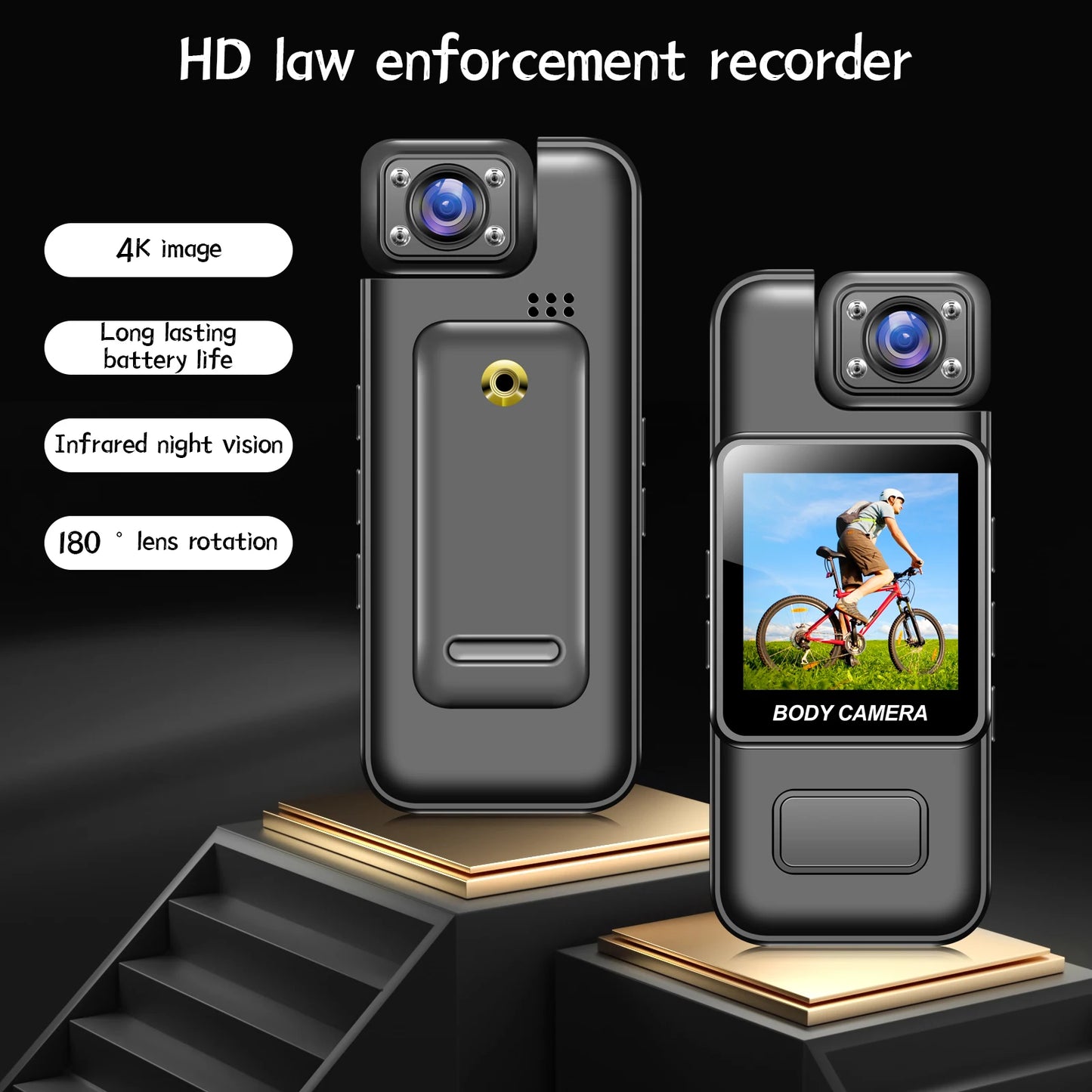 Ultra HD 8K Wifi Camera Digital Video Mini Portable/ Handheld Law Enforcement Recorder 180° Rotatable Lens