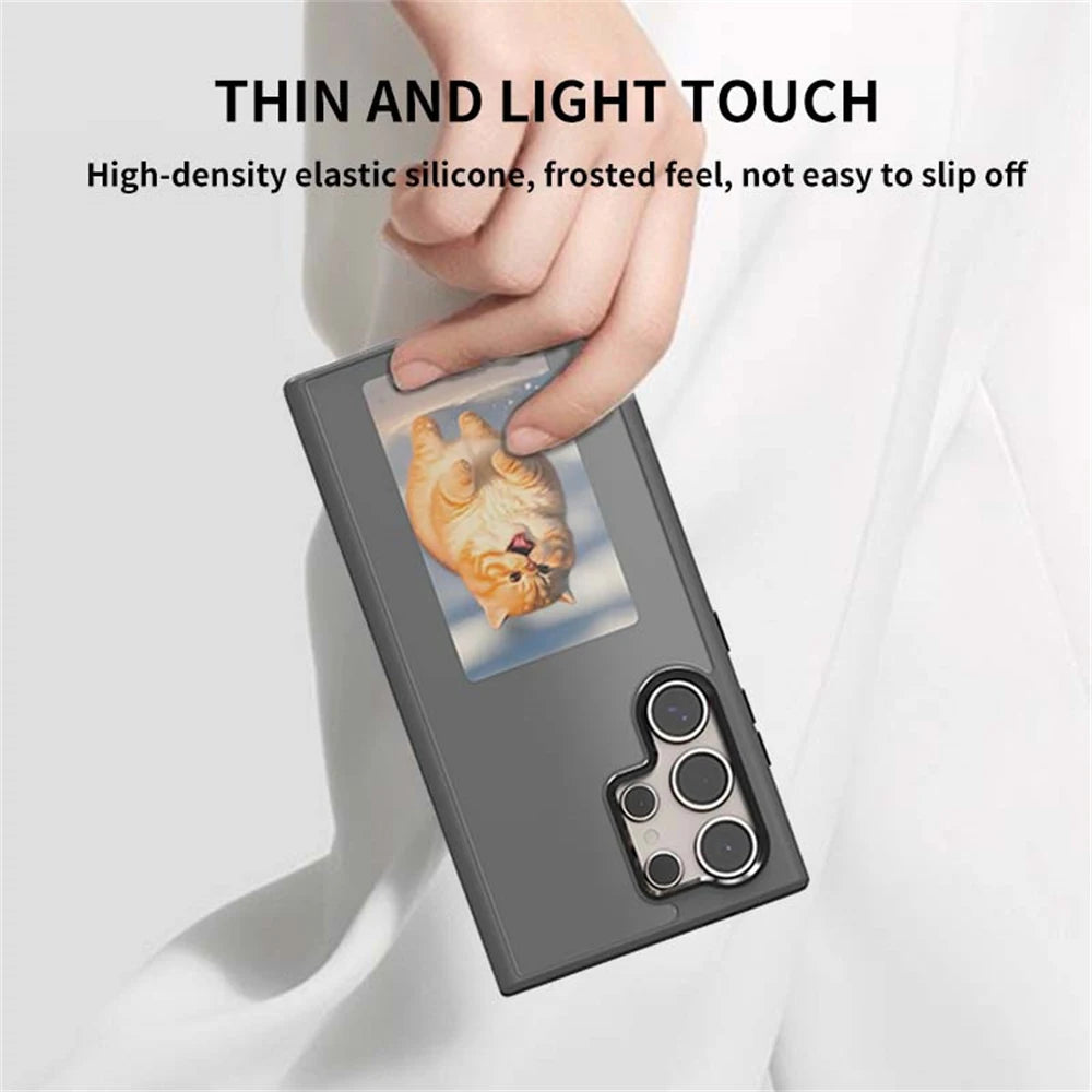NFC Function AI Phone Cases For Samsung Galaxy S25 Ultra S24U ink Screen DIY Four Colors Screen Wireless Transmission Phone Case