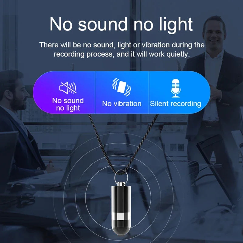Mini Voice Activated Recorder Digital Audio Recording Keychain Device Wearable Sound Professional Micro Dictaphone