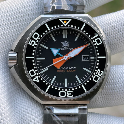 STEELDIVE SD1985 Japan Movement 1200M Waterproof Left-Crown Watch Sapphire Glass Automatic Mechanical Diving Date Watch for Men