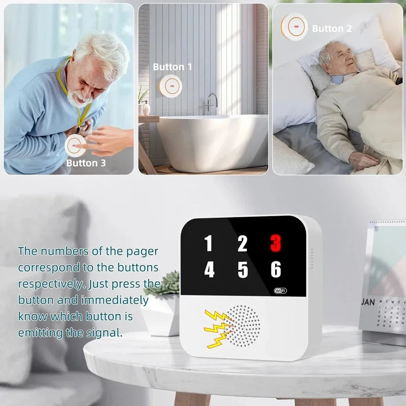 Tuya Smart WiFi Elderly Caregiver Pager SOS Call Button
