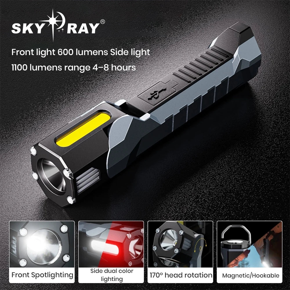 SKYRAY SW600 Super Bright COB LED Flashlight