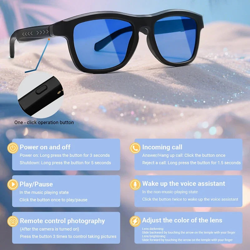 Smart Sunglasses Electronic Colour Change AI Sunglasses