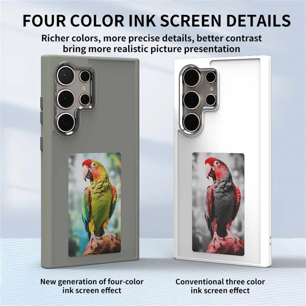 NFC Function AI Phone Cases For Samsung Galaxy S25 Ultra S24U ink Screen DIY Four Colors Screen Wireless Transmission Phone Case