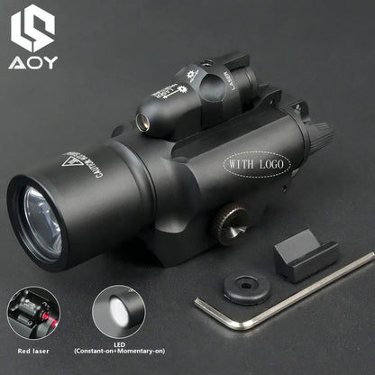 Tactical X400V Red Laser+LED White Flashlight Constant/Momentary X400U X400 Metal Hanging Scout Light Hunting Accessory