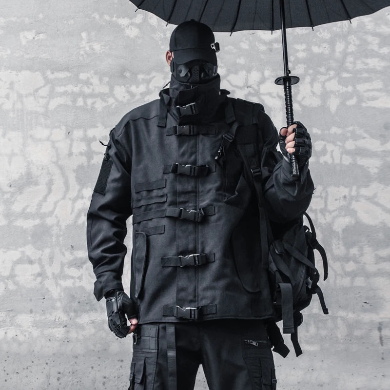 Tactical Techwear  Cargo Jacket Mens Outdoor Sport Functional Windbreaker