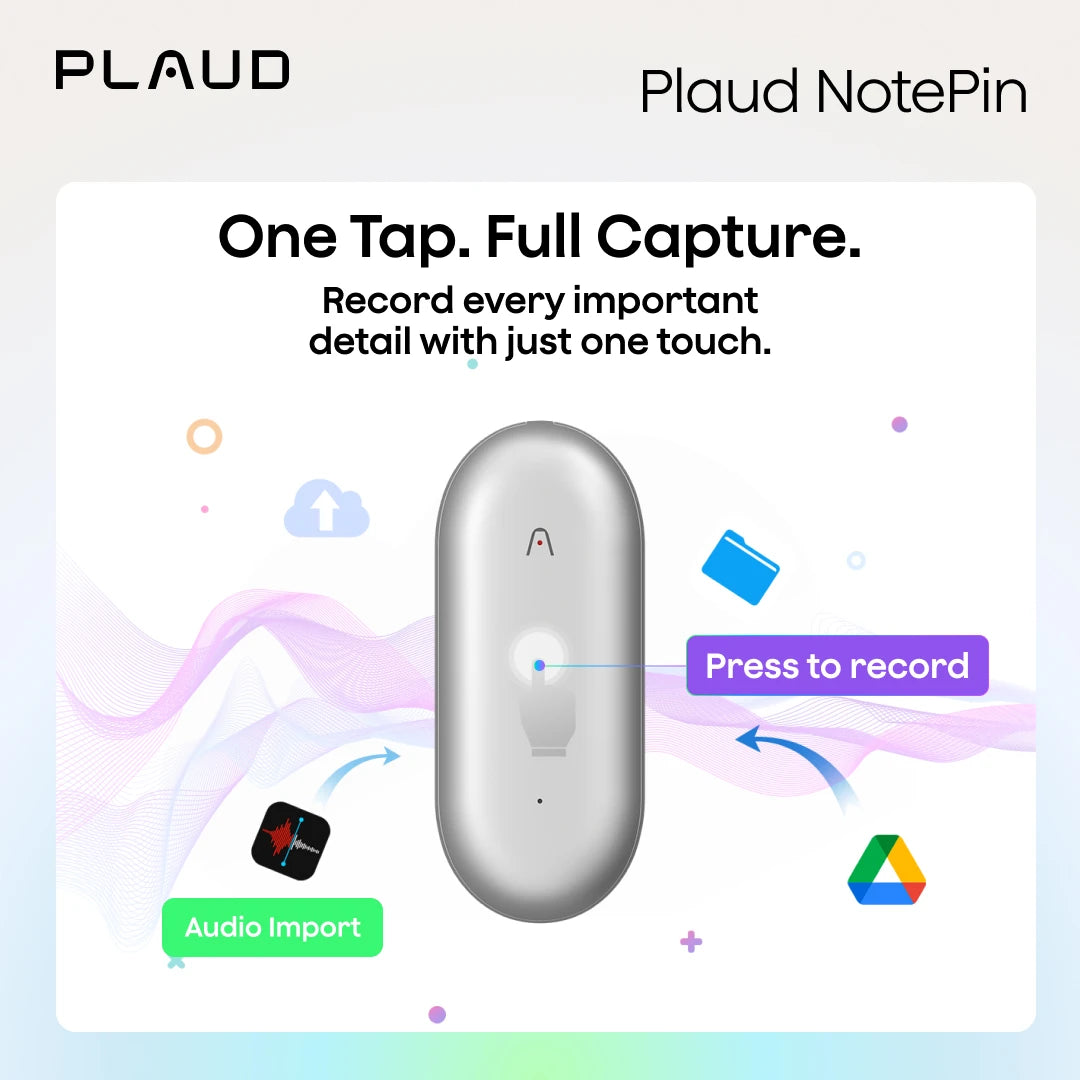 PLAUD NotePin Wearable AI Voice Recorder, a security officers report note taker.