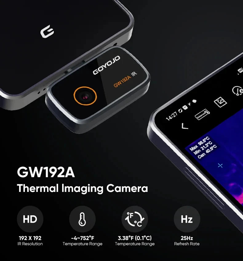GOYOJO Thermal Imaging Camera for iPhone & Android Phone Infrared  Thermographic Camera