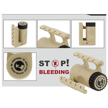RHINO RESCUE Trauma Clamp | Ratchet-Lock Forceps for Emergency Bleeding Control | Surgical Steel