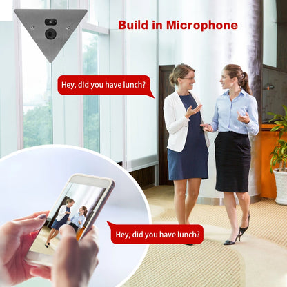 H.265 8MP POE Infrared IR Night Vision Corner Elevator Cam Network IP Cam 2.8MM Lens With Microphone Audio  P2P iCSee XMEye
