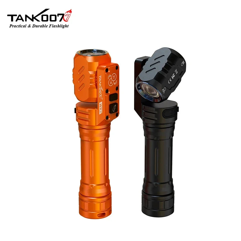 Tank007 WK1 Bidirectional Rotation Flashlight 1400 Lumen Rechargeable LED Torch 18650