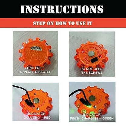 3 Pack LED Road Flares Flashing Emergency Warning Light