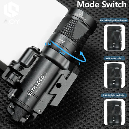 Tactical X400V Red Laser+LED White Flashlight Constant/Momentary X400U X400 Metal Hanging Scout Light Hunting Accessory