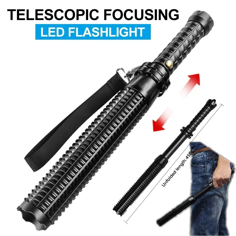 2025 LED Flashlight Aluminum Alloy Extendable Baton