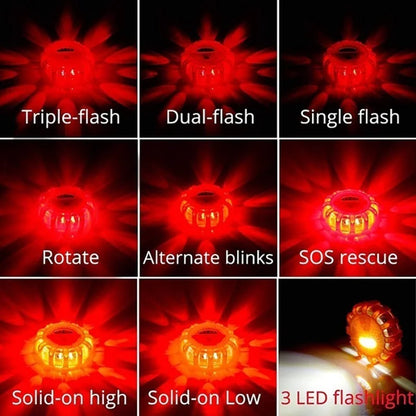 3 Pack LED Road Flares Flashing Emergency Warning Light