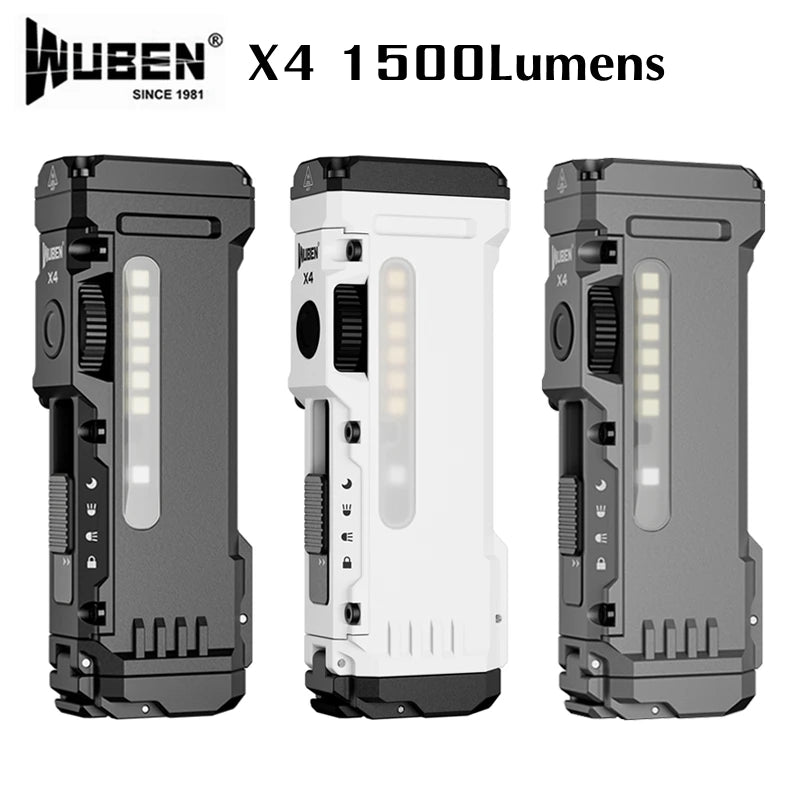 X4 EDC Flashlight 1500 Lumens  RGB Torch