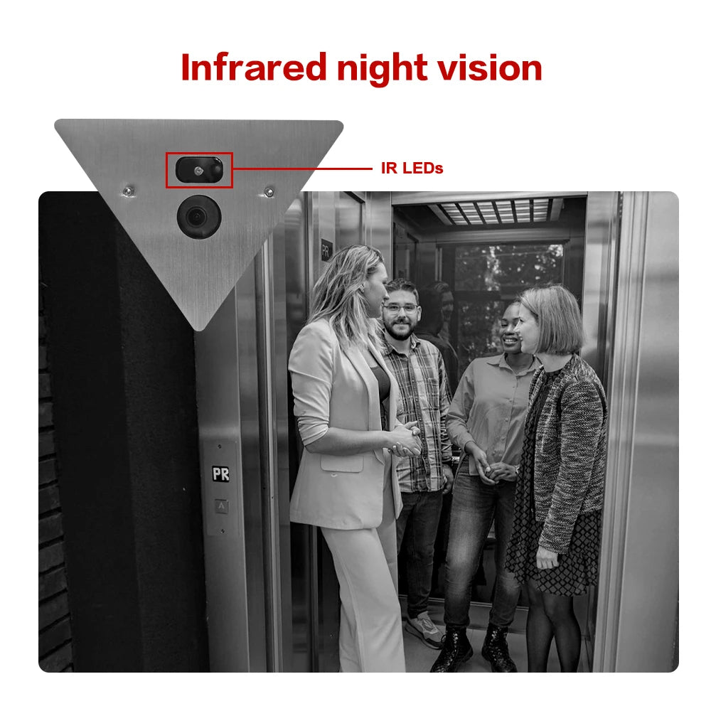 H.265 8MP POE Infrared IR Night Vision Corner Elevator Cam Network IP Cam 2.8MM Lens With Microphone Audio  P2P iCSee XMEye