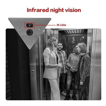H.265 8MP POE Infrared IR Night Vision Corner Elevator Cam Network IP Cam 2.8MM Lens With Microphone Audio  P2P iCSee XMEye