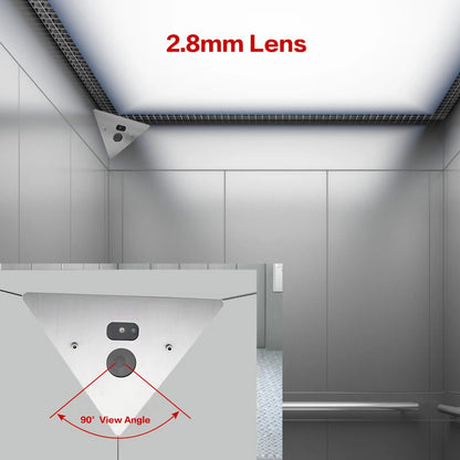 H.265 8MP POE Infrared IR Night Vision Corner Elevator Cam Network IP Cam 2.8MM Lens With Microphone Audio  P2P iCSee XMEye