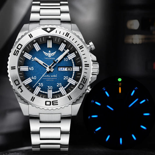 V1035 44mm Men Diving Watc Kinetic Energy Watch 100m luminous Japan PX83 Sapphire