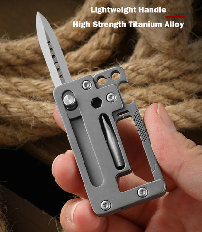 5 IN 1 Titanium Alloy Keychain Folding Multifunction EDC Tool
