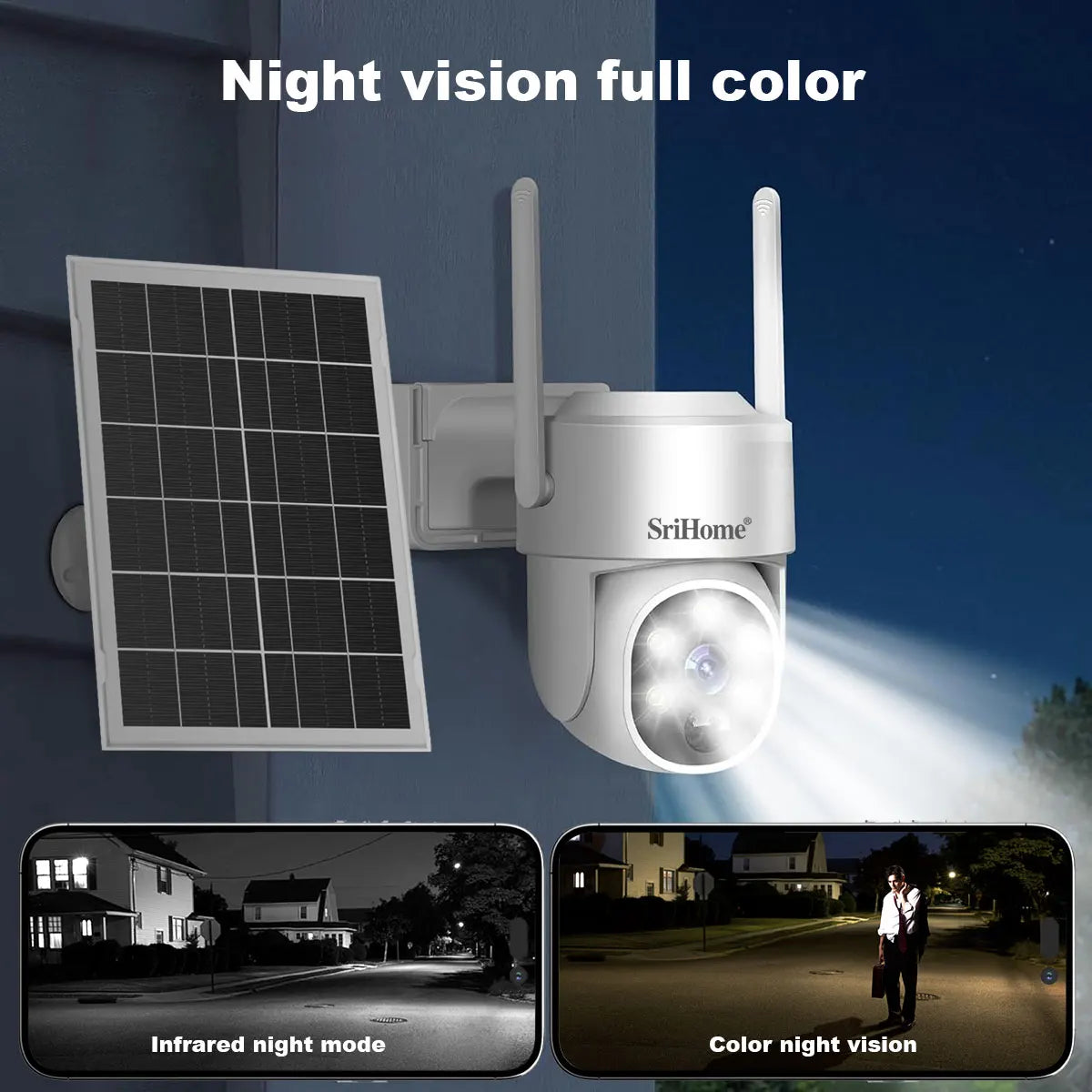 Srihome SH054 5Inch Screen 4MP 1440p Wireless WIFI Doorbell Solar IP Camera Kit Video Door Phone Visual Door Viewer Camera