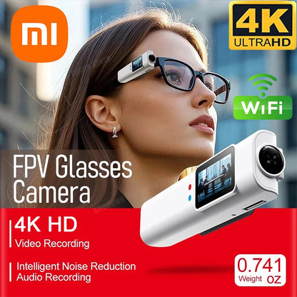 Xion 4K Mini FPV Eyeglasses Attachment  Micro-camera HD WiFi Intelligent Headset Glasses