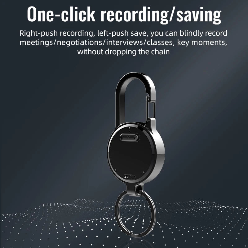 32GB Keychain Mini Voice Recorder Activated Sound Professional HD Noise Reduction Digital Dictaphone