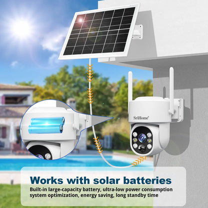 Srihome SH054 5Inch Screen 4MP 1440p Wireless WIFI Doorbell Solar IP Camera Kit Video Door Phone Visual Door Viewer Camera
