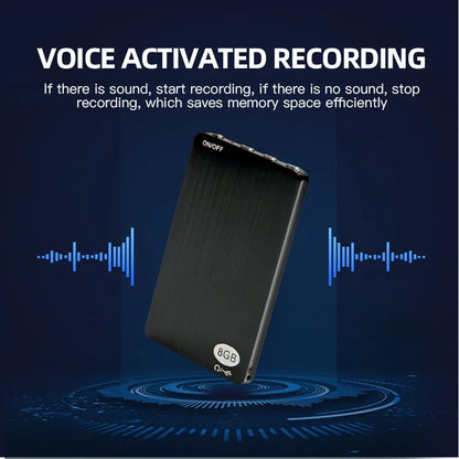 UltraThin Mini Activated Digtal Voice Recorder Espia Card 8-32GB   Dictaphone Sound Record MP3 Player
