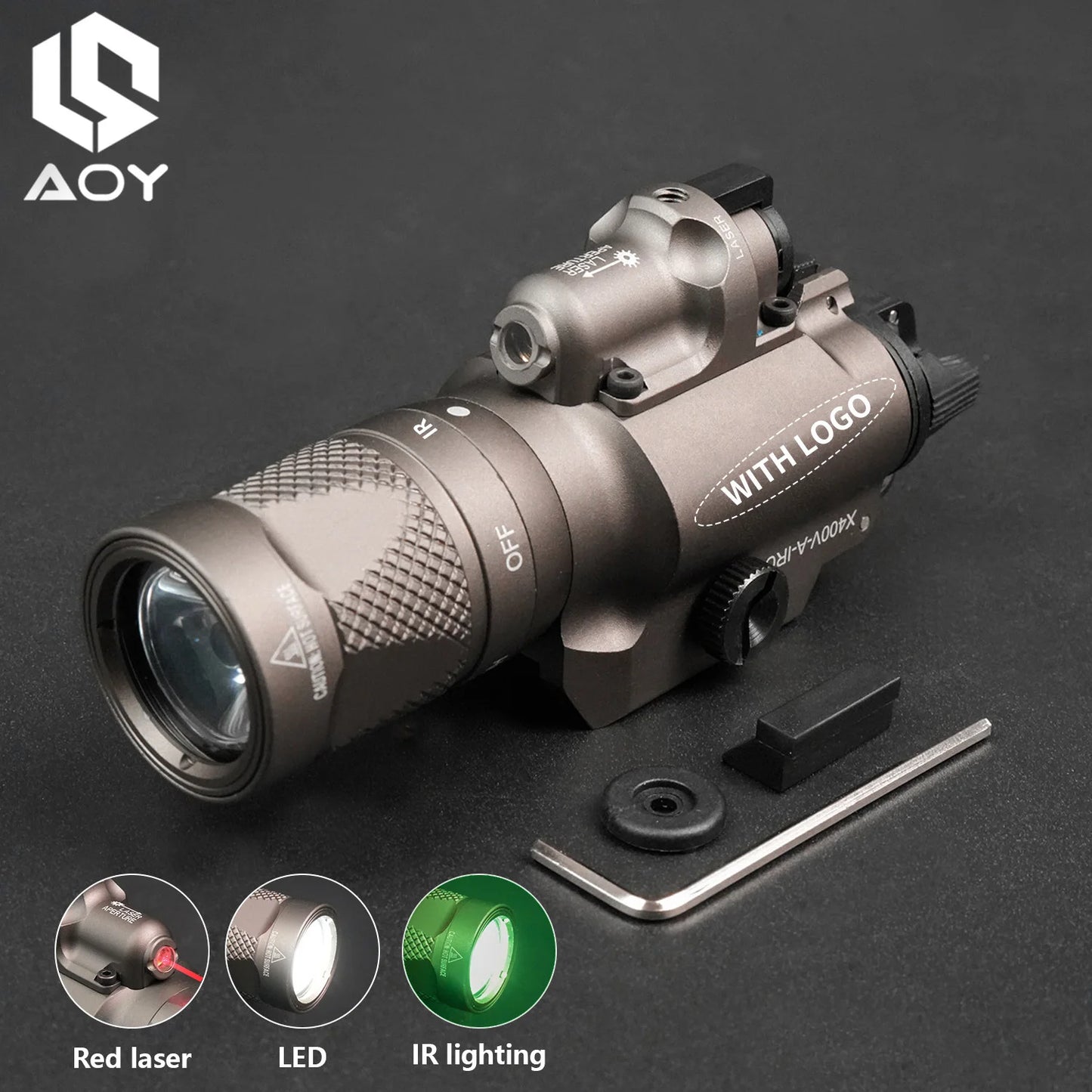 Tactical X400V Red Laser+LED White Flashlight Constant/Momentary X400U X400 Metal Hanging Scout Light Hunting Accessory