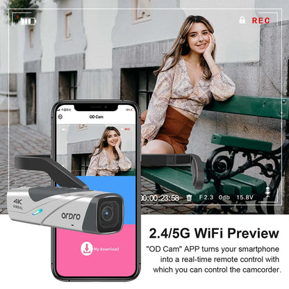 ORDRO EP8 4K 60fps Video Camera Head Wearable Digital Camcorder for Youtube Professional 2-Axis Gimbal Stabilization Vlog Camera