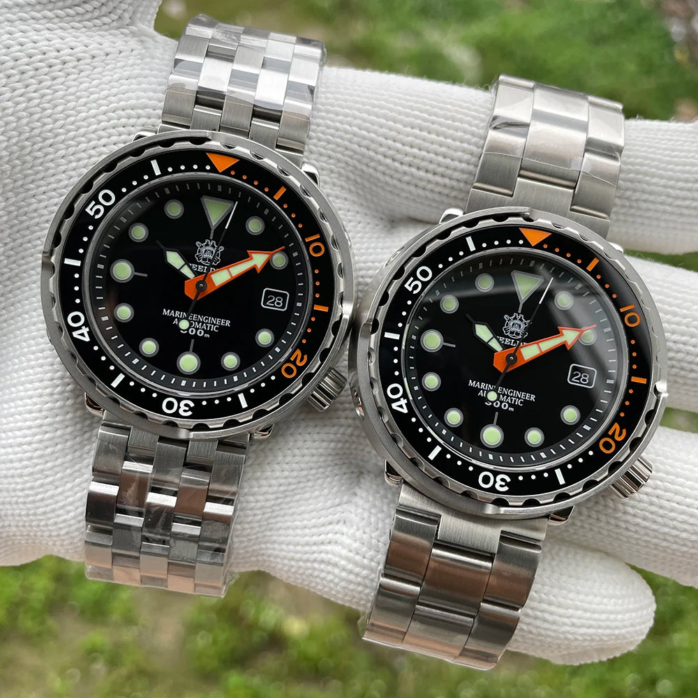 STEELDIVE Brand SD1975C Super Luminous 47.5MM Big Tuna 30Bar Waterproof Luminous NH35 Sports Mechanical Dive Watch For Men