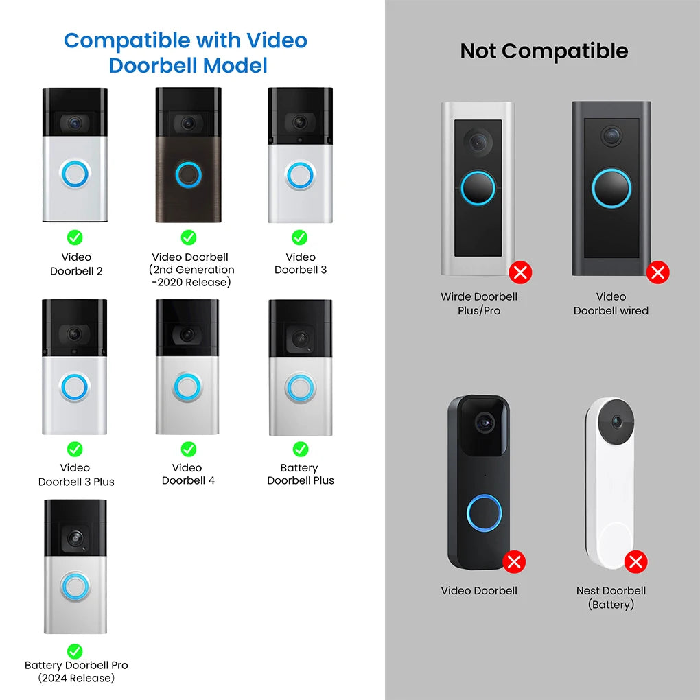 Stainless Steel Video For No Required Doorbell Mount With Theft Apartment Ring Video Doorbell Compatible With Ring