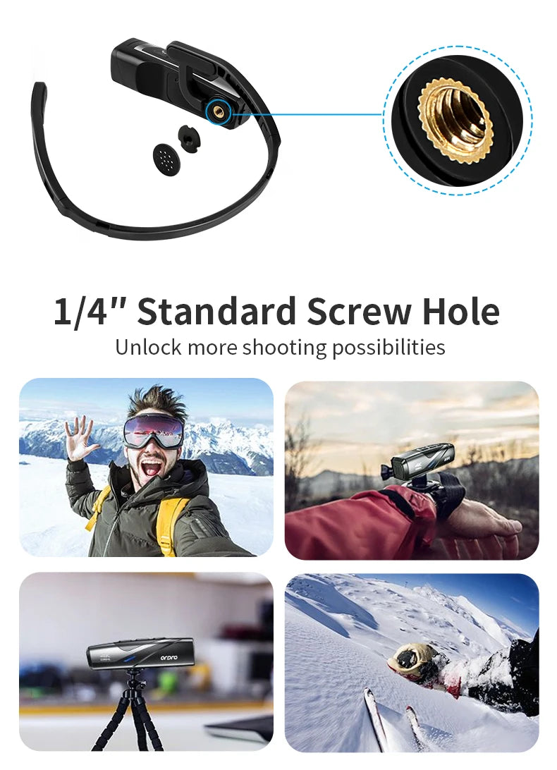 ORDRO EP8 4K 60fps Video Camera Head Wearable Digital Camcorder for Youtube Professional 2-Axis Gimbal Stabilization Vlog Camera