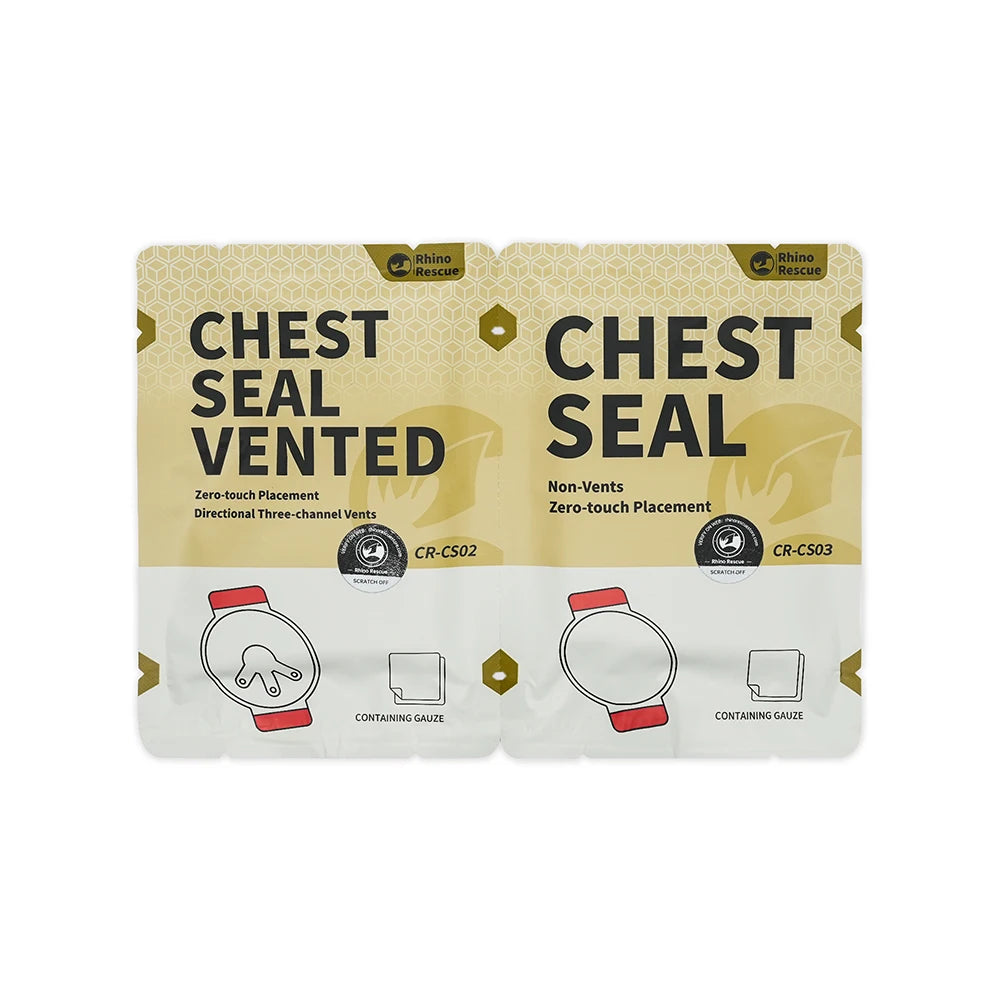 RHINO RESCUE Vent Chest Seal Twin Pack,Trauma Dressing Kit