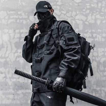 Tactical Techwear  Cargo Jacket Mens Outdoor Sport Functional Windbreaker