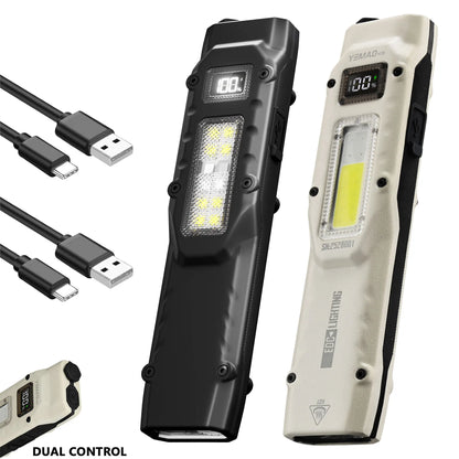 Xion New Tactical Flashlight - Triple-Light Source, Aluminum Alloy Ultra-Thin EDC Rechargeable LED Flashlight