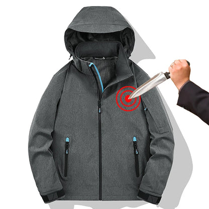 Hooded tactical self-defense stab slash resistant jacket