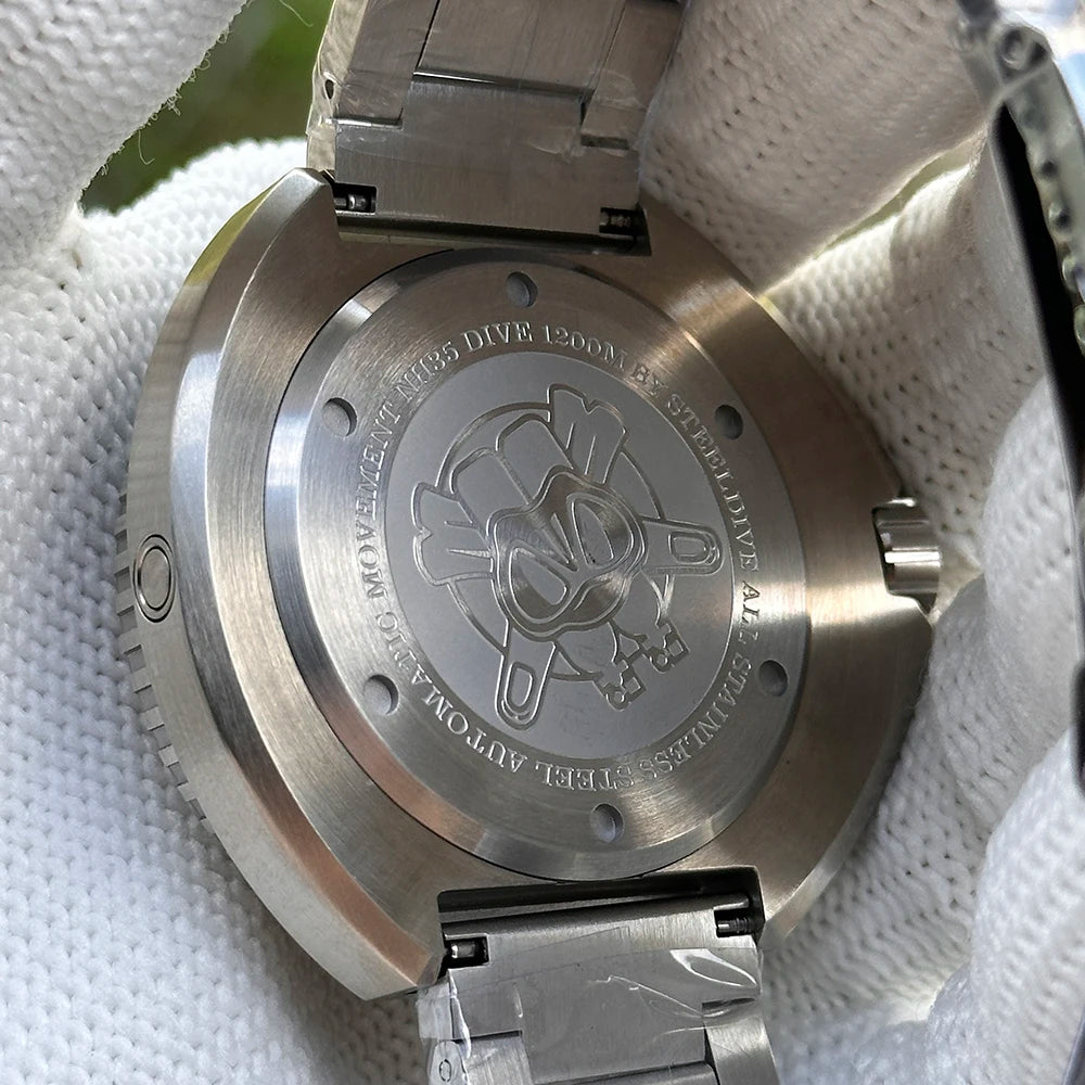 STEELDIVE SD1985 Japan Movement 1200M Waterproof Left-Crown Watch Sapphire Glass Automatic Mechanical Diving Date Watch for Men