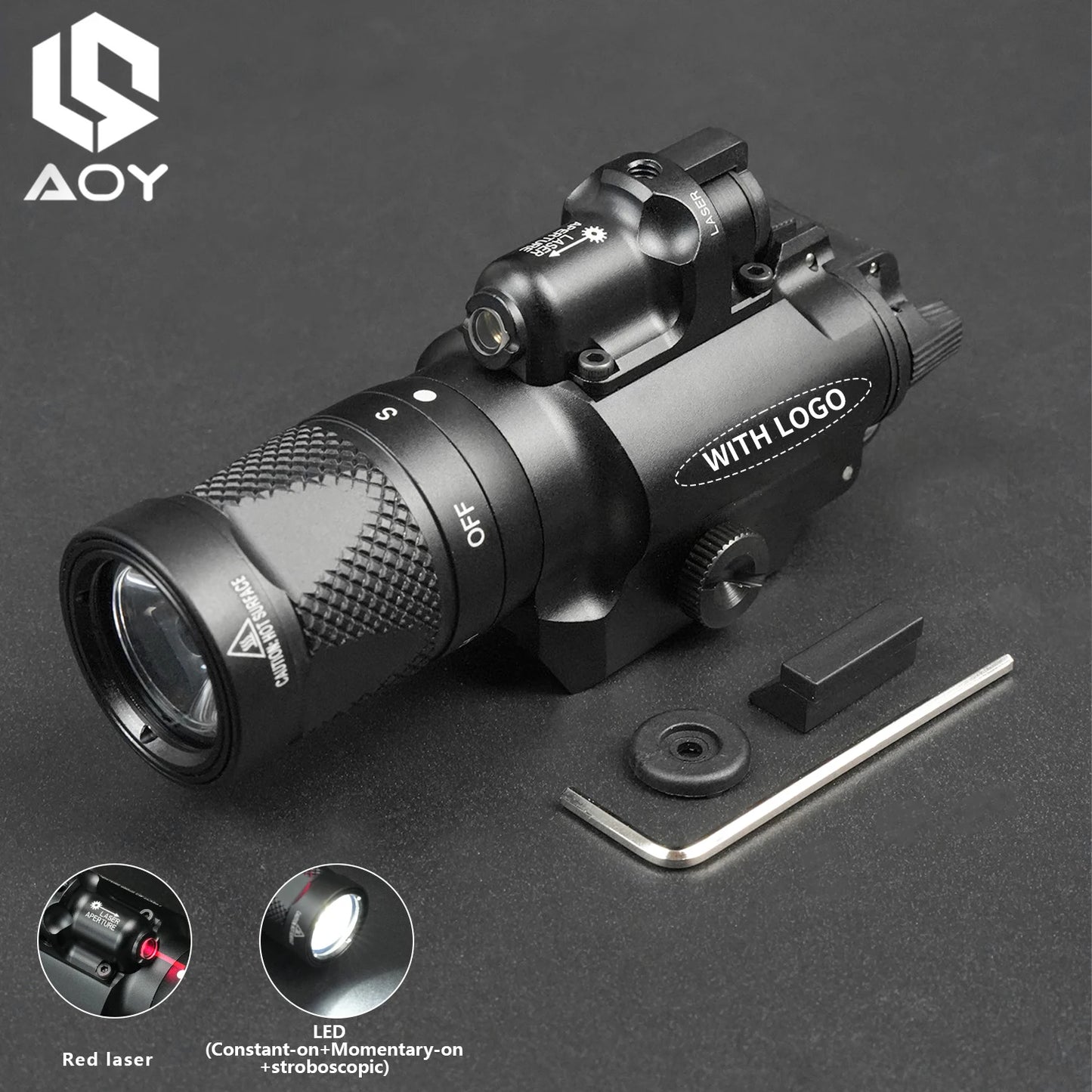 Tactical X400V Red Laser+LED White Flashlight Constant/Momentary X400U X400 Metal Hanging Scout Light Hunting Accessory