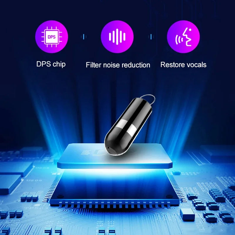 Mini Voice Activated Recorder Digital Audio Recording Keychain Device Wearable Sound Professional Micro Dictaphone