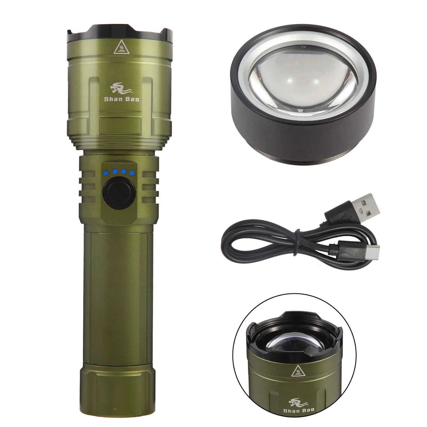 3000LM Outdoor Zoom Waterproof Flashlight