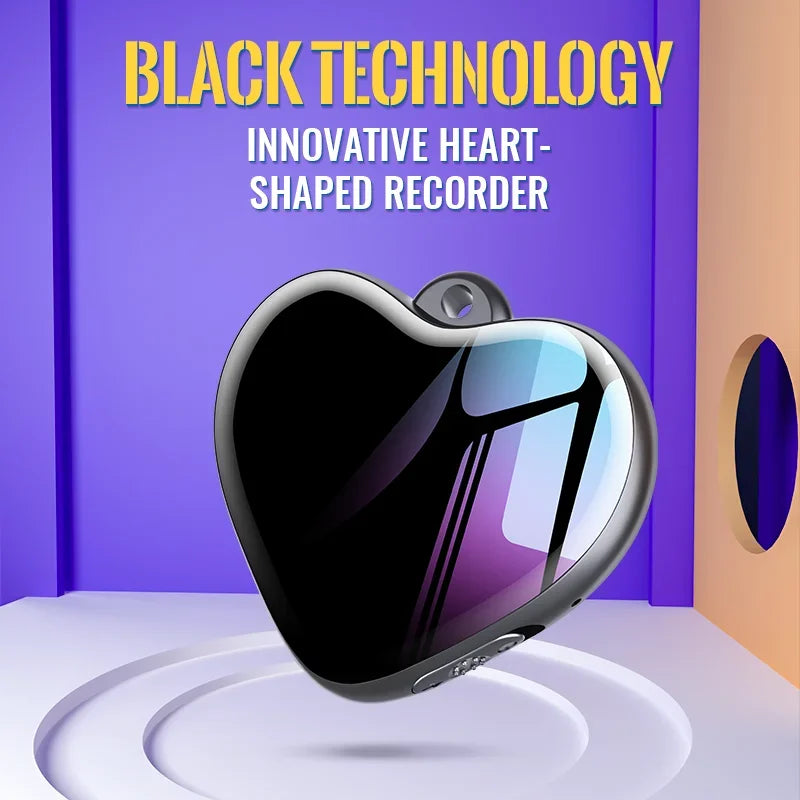 Heart Shape Voice Activated Recorder Timing Micro Recording Pendant Mini Voice Recorder HD Noise Reduction Audio Sound Recorder
