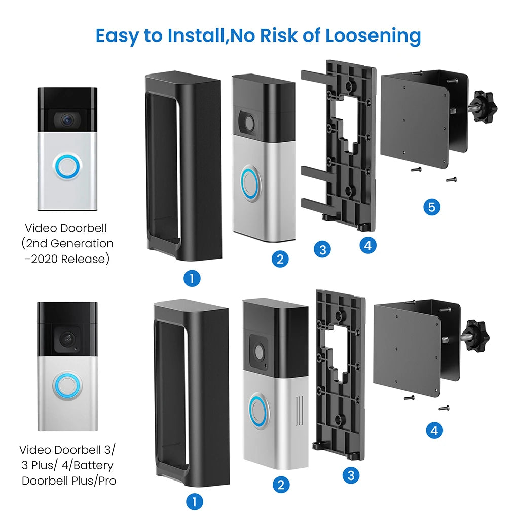 Stainless Steel Video For No Required Doorbell Mount With Theft Apartment Ring Video Doorbell Compatible With Ring
