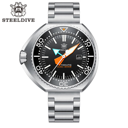 STEELDIVE SD1985 Japan Movement 1200M Waterproof Left-Crown Watch Sapphire Glass Automatic Mechanical Diving Date Watch for Men