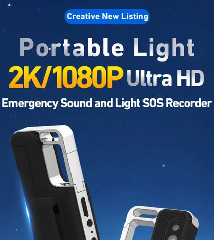 2K HD Mini Camera Keychain Outdoor Lighting Camcorder 1080P Sports Cam Motorcycle Riding Waterproof Back Clip Video Recorder DV