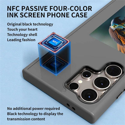 NFC Function AI Phone Cases For Samsung Galaxy S25 Ultra S24U ink Screen DIY Four Colors Screen Wireless Transmission Phone Case
