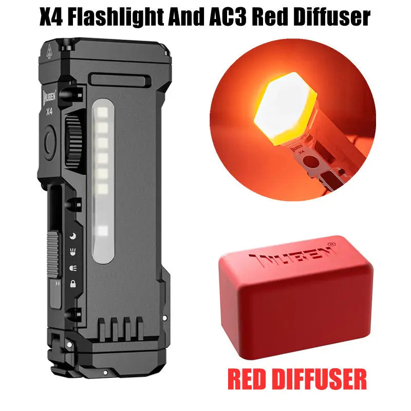 X4 EDC Flashlight 1500 Lumens  RGB Torch
