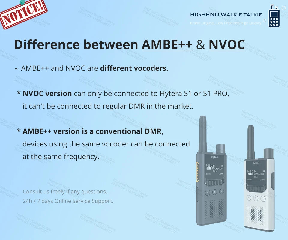 HYTERA S1 Pro DMR UHF Two-way Radio NVOC Encryption